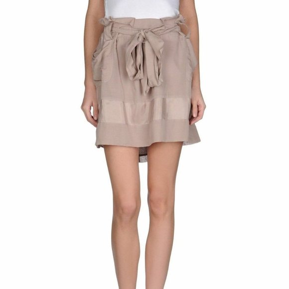 SEE by CHLOE Runway POCKET Bow Skirt  Beige - Picture 1 of 3